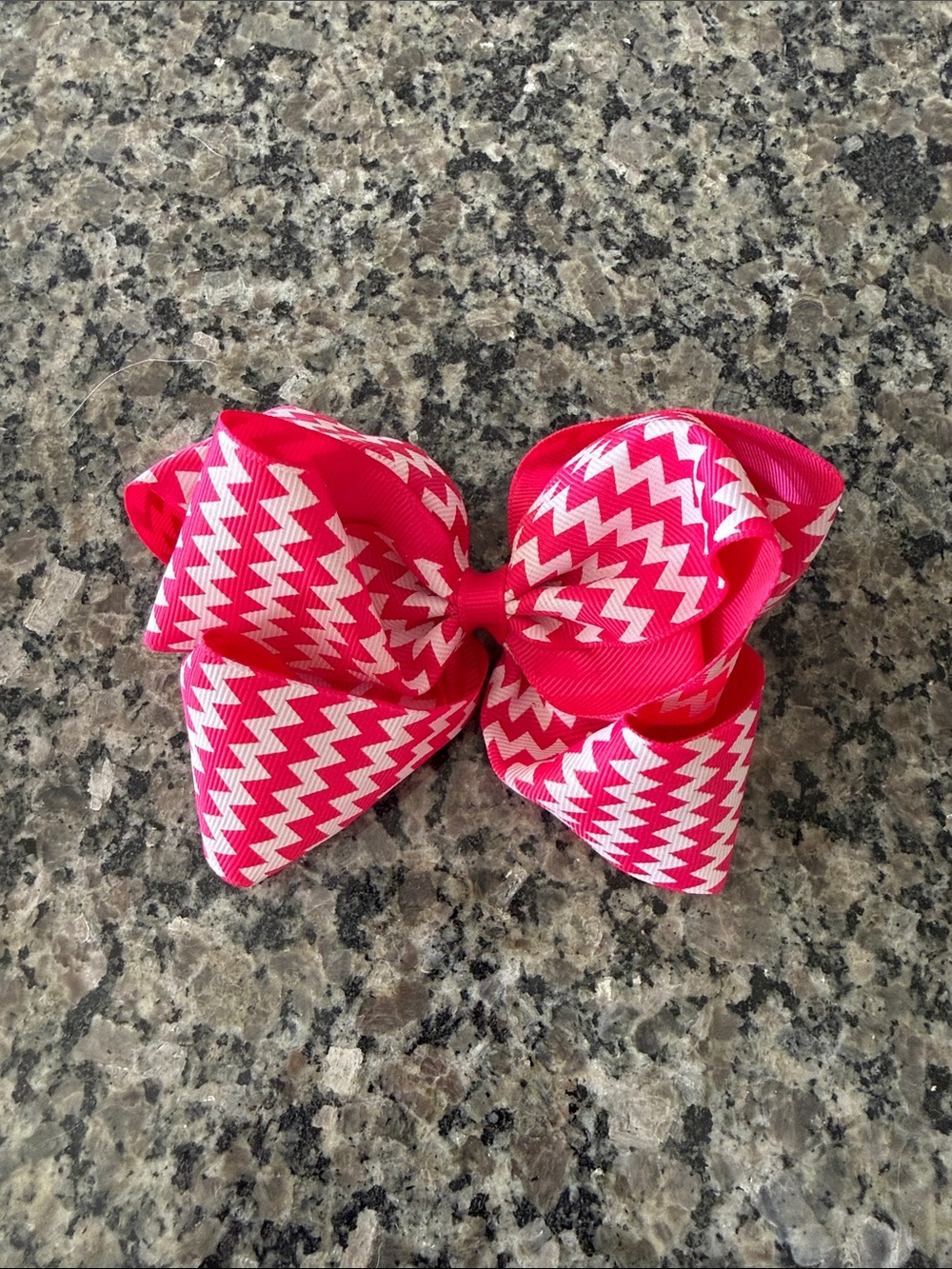Bright Pink Chevron Kids Hair Bow Clip